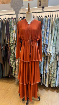 June Tier Abaya - Burnt Orange