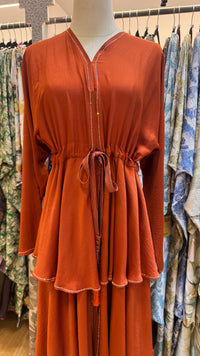 June Tier Abaya - Burnt Orange
