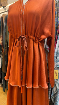 June Tier Abaya - Burnt Orange