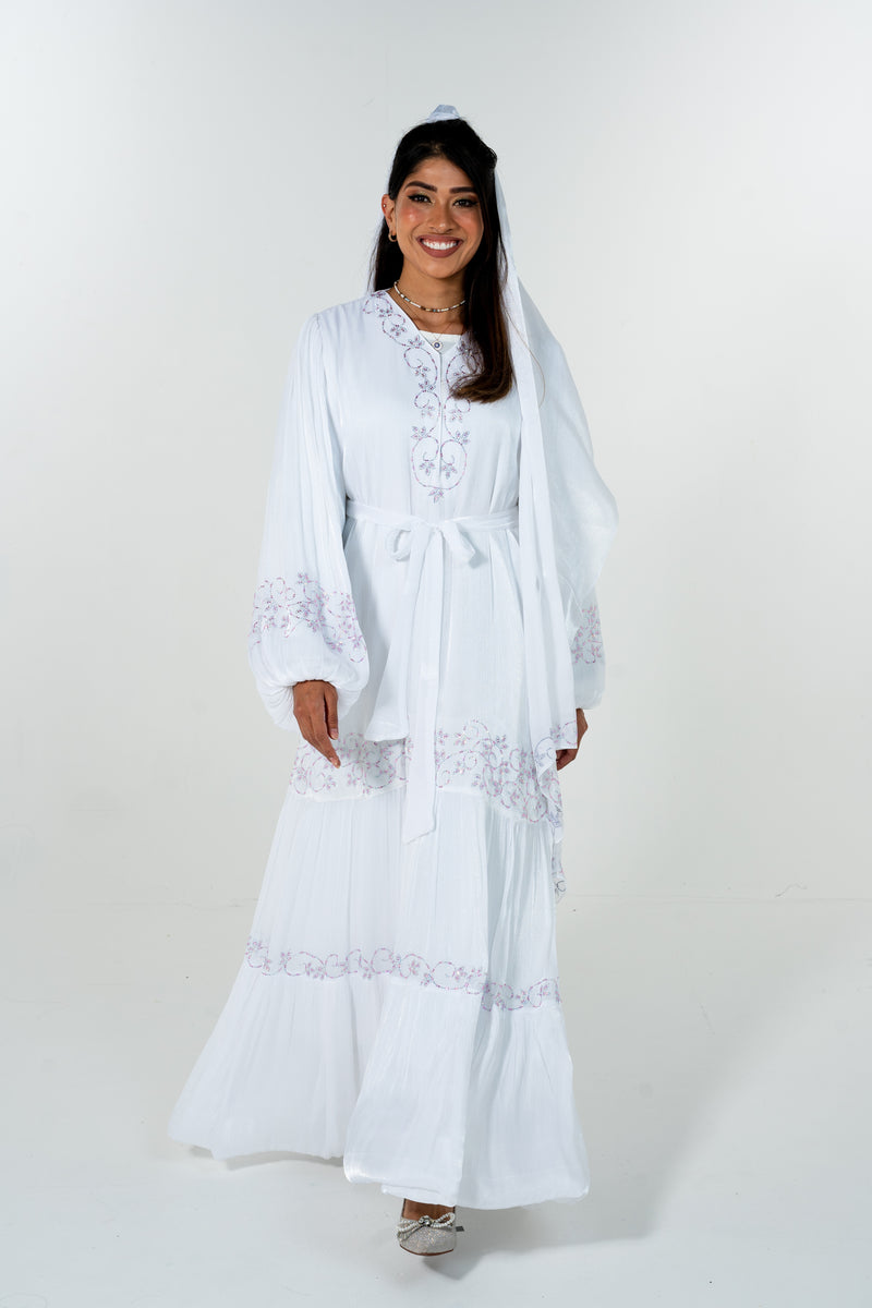 Kaythy Abaya - White