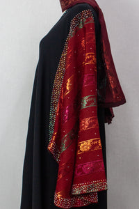 Khaliji Abaya - Maroon