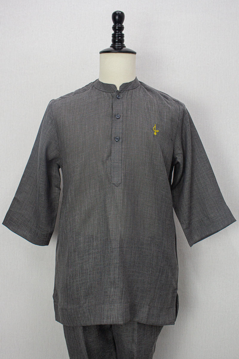Linen Kurta, Light Grey