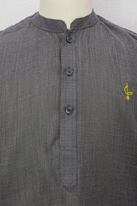Linen Kurta, Light Grey