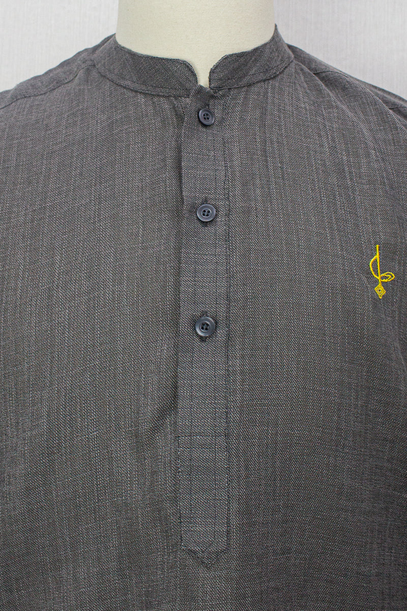 Linen Kurta, Light Grey