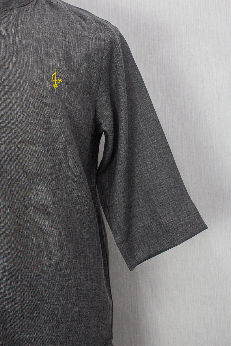 Linen Kurta, Light Grey