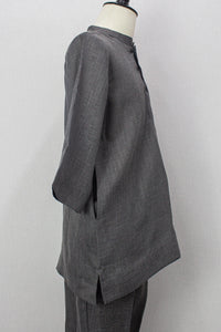 Linen Kurta, Light Grey