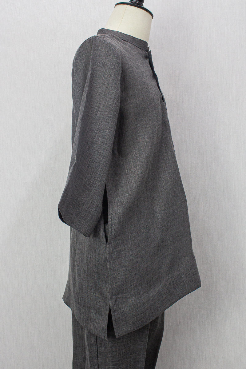 Linen Kurta, Light Grey