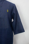 Linen Kurta, Navy Blue