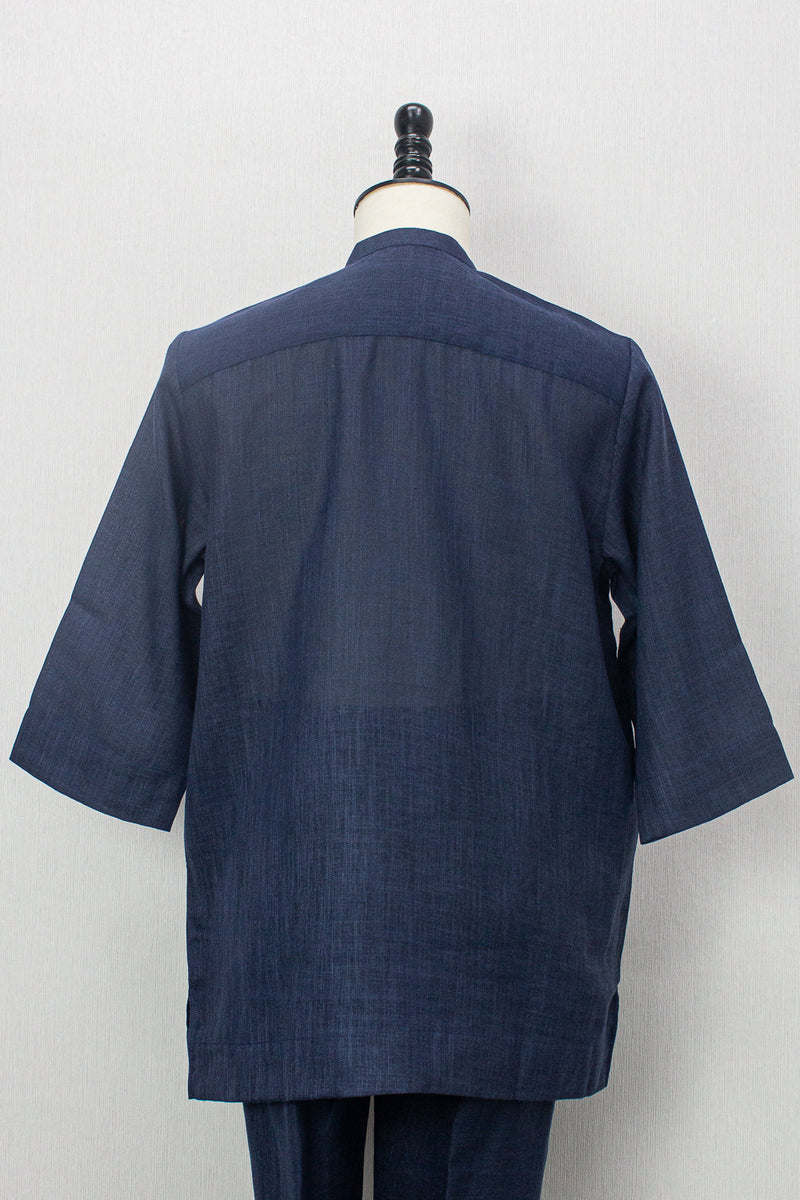Linen Kurta, Navy Blue