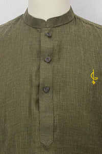 Linen Kurta, Olive