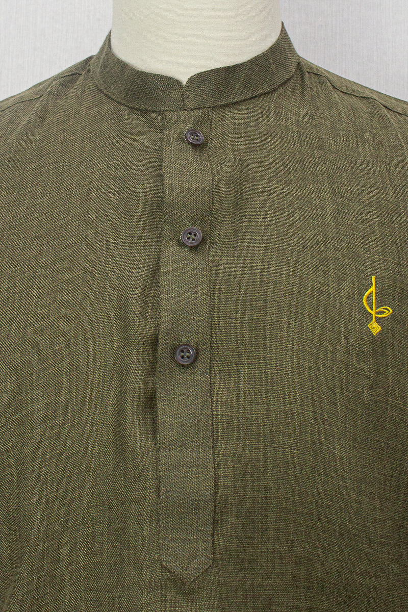 Linen Kurta, Olive