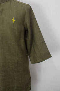 Linen Kurta, Olive