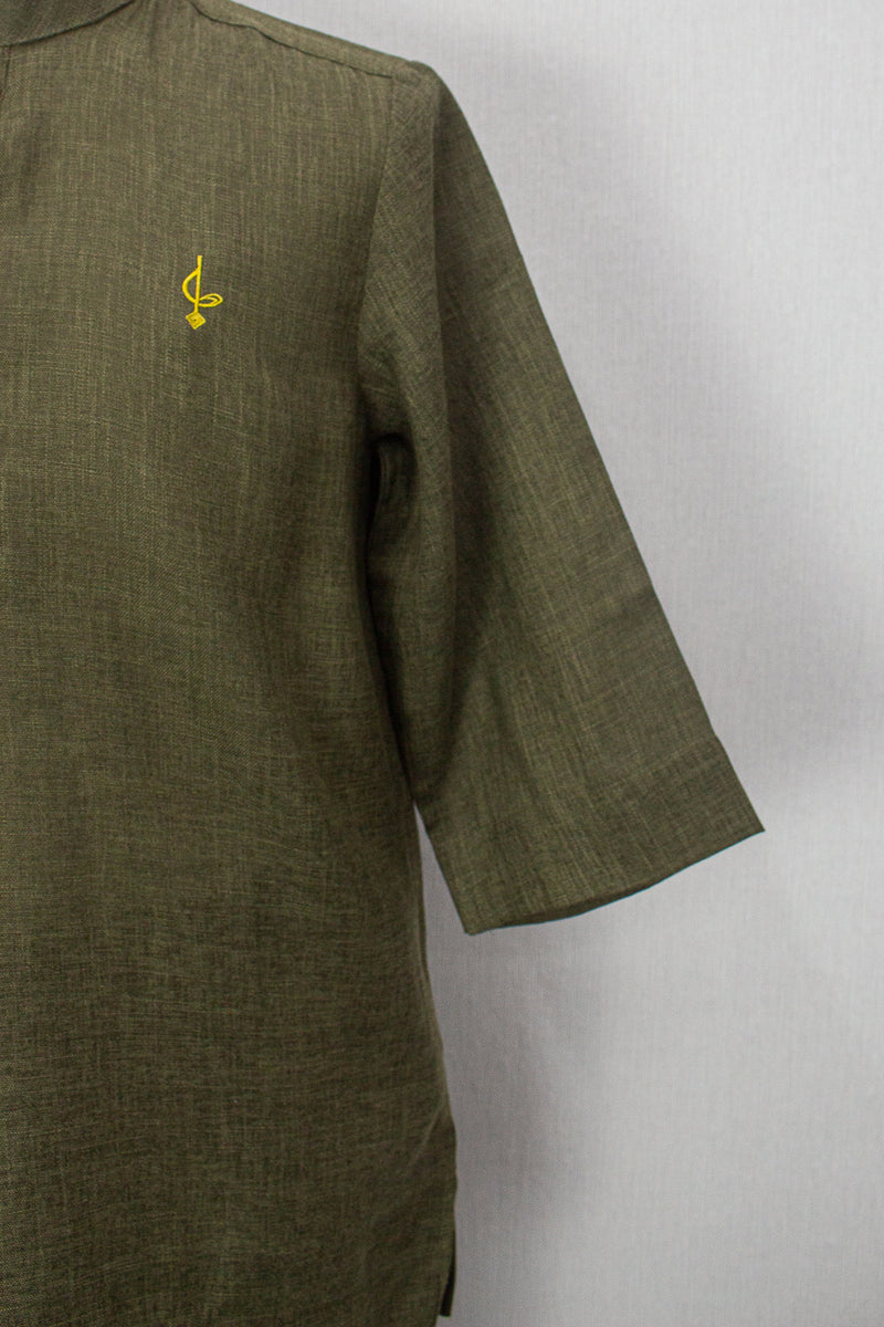 Linen Kurta, Olive