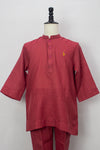 Linen Kurta, Red