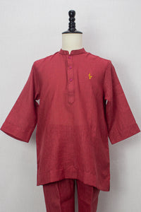 Linen Kurta, Red