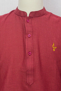 Linen Kurta, Red