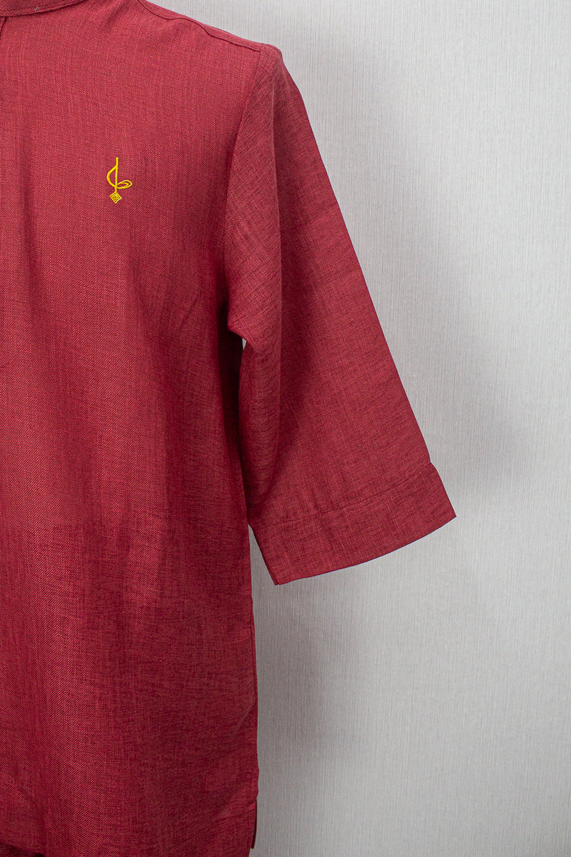Linen Kurta, Red