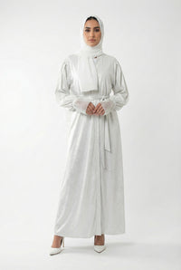 Mehra Abaya - Silver White