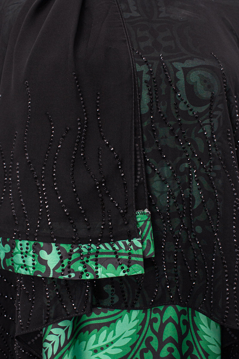 Queen Azizah Printed Abaya, Black