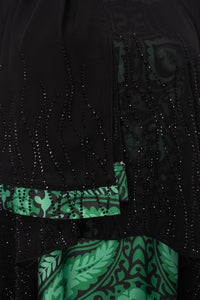 Queen Azizah Printed Abaya, Black