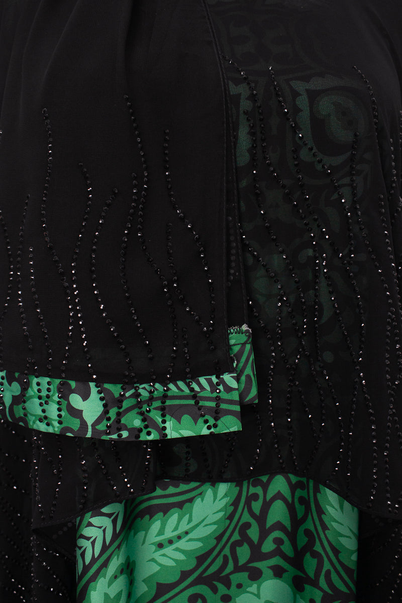 Queen Azizah Printed Abaya, Black