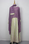 Queen Azizah Printed Abaya, Purple