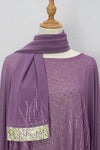 Queen Azizah Printed Abaya, Purple