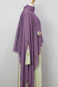 Queen Azizah Printed Abaya, Purple
