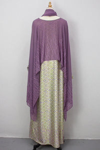 Queen Azizah Printed Abaya, Purple