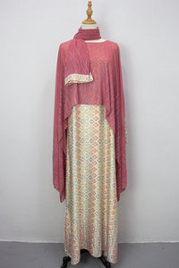 Queen Azizah Printed Abaya, Rose Pink