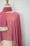 Queen Azizah Printed Abaya, Rose Pink