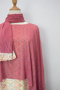 Queen Azizah Printed Abaya, Rose Pink
