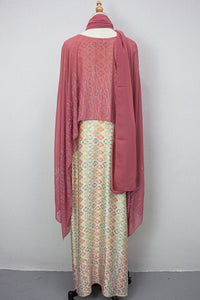 Queen Azizah Printed Abaya, Rose Pink