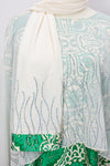 Queen Azizah Printed Abaya, White