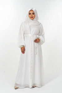 Bangle Dress Abaya - White