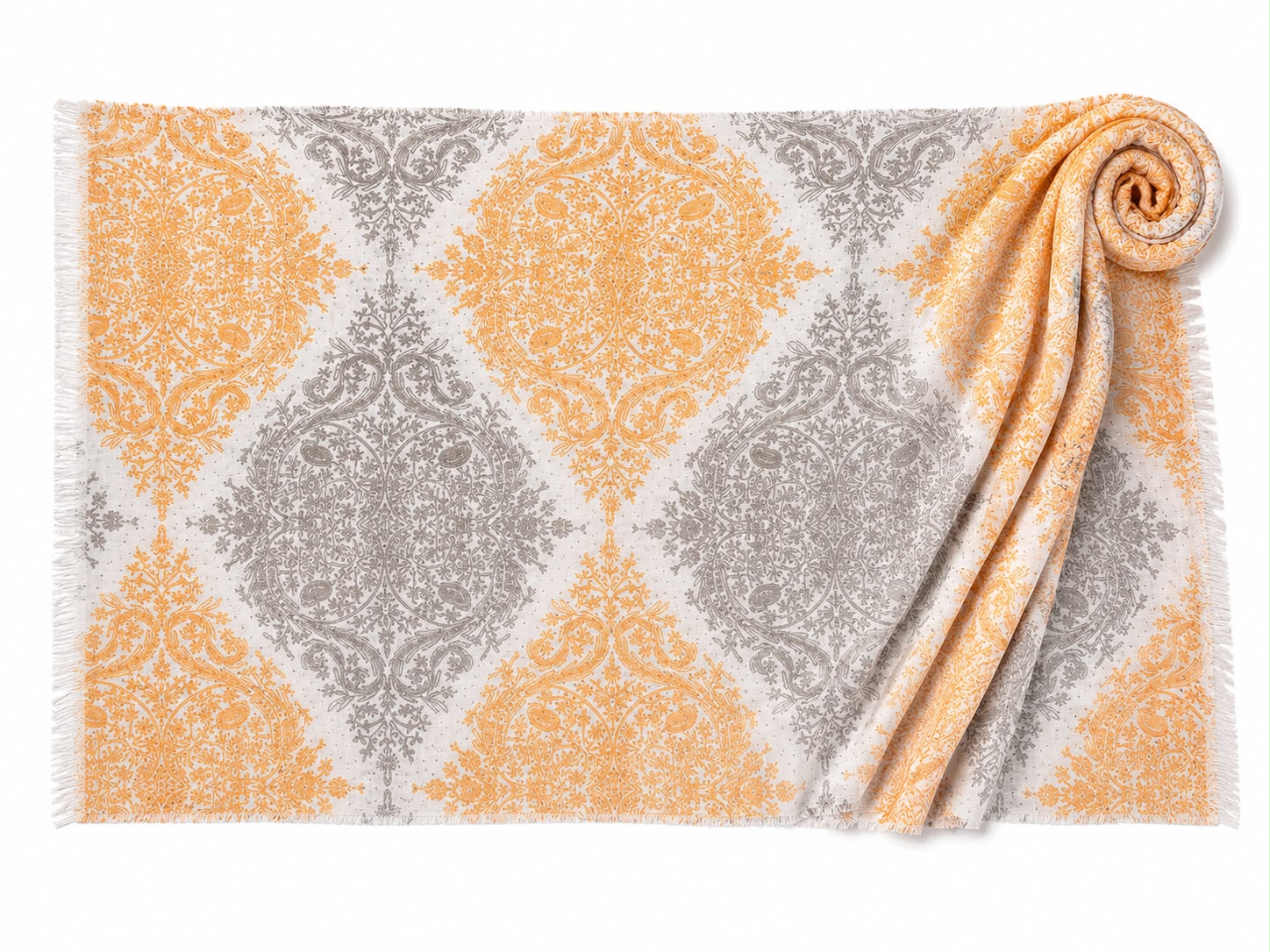 Paris Shawl - Yellow-Grey