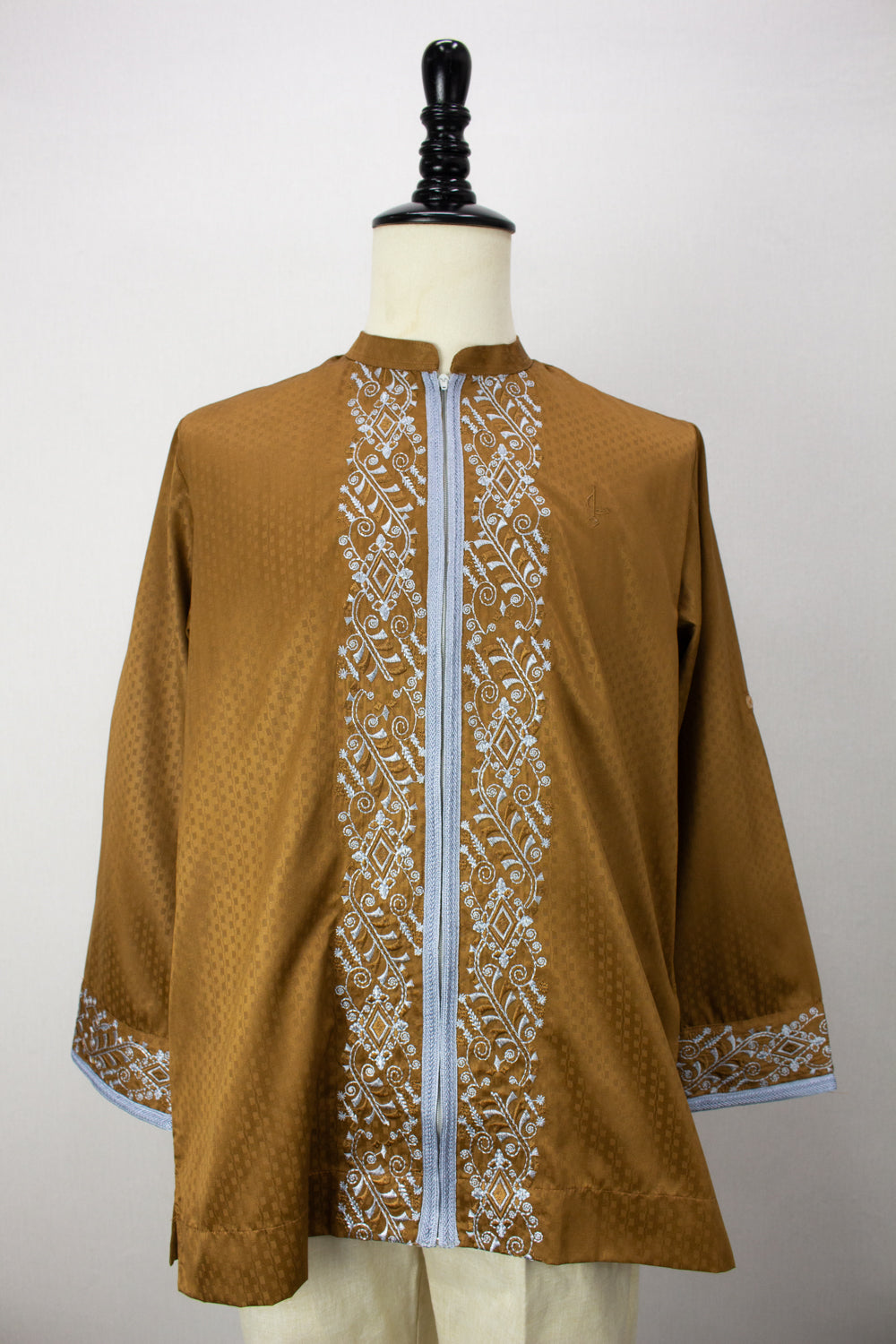 Zipper Kurta - Gold Brown