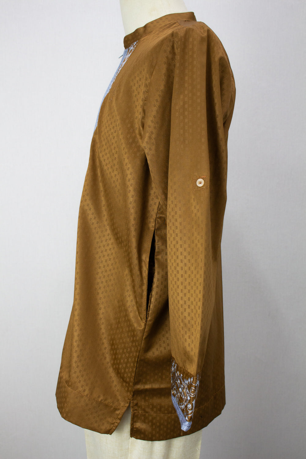 Zipper Kurta - Gold Brown