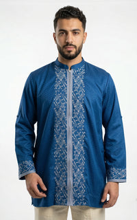 Zipper Kurta - Blue