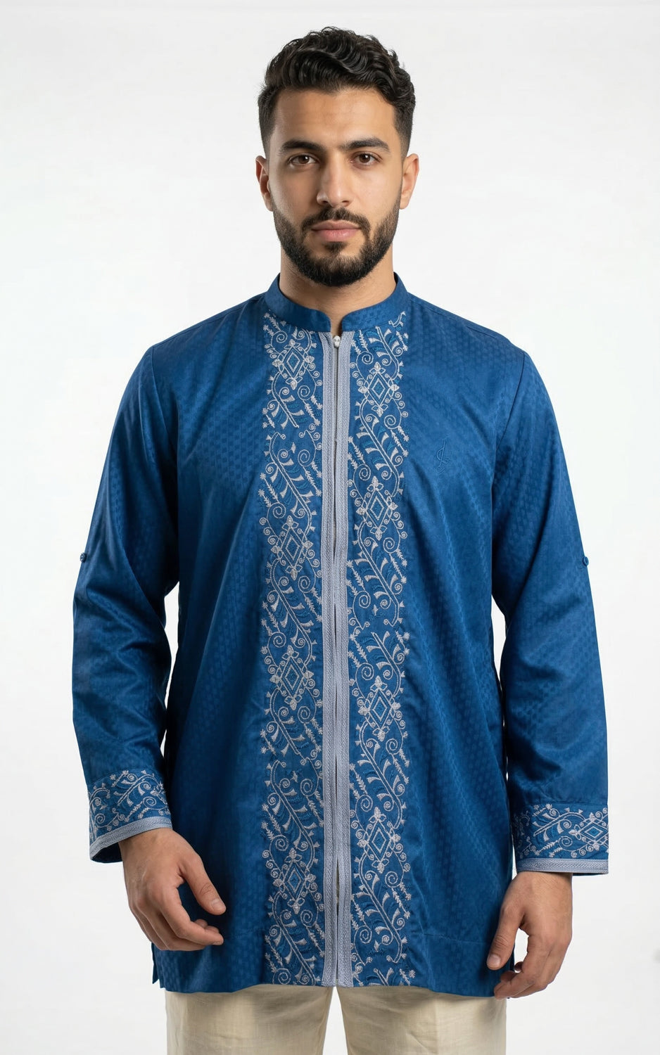 Zipper Kurta - Blue