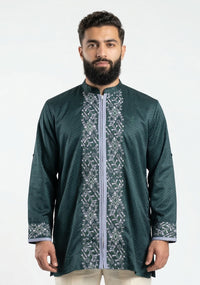 Zipper Kurta - Emerald