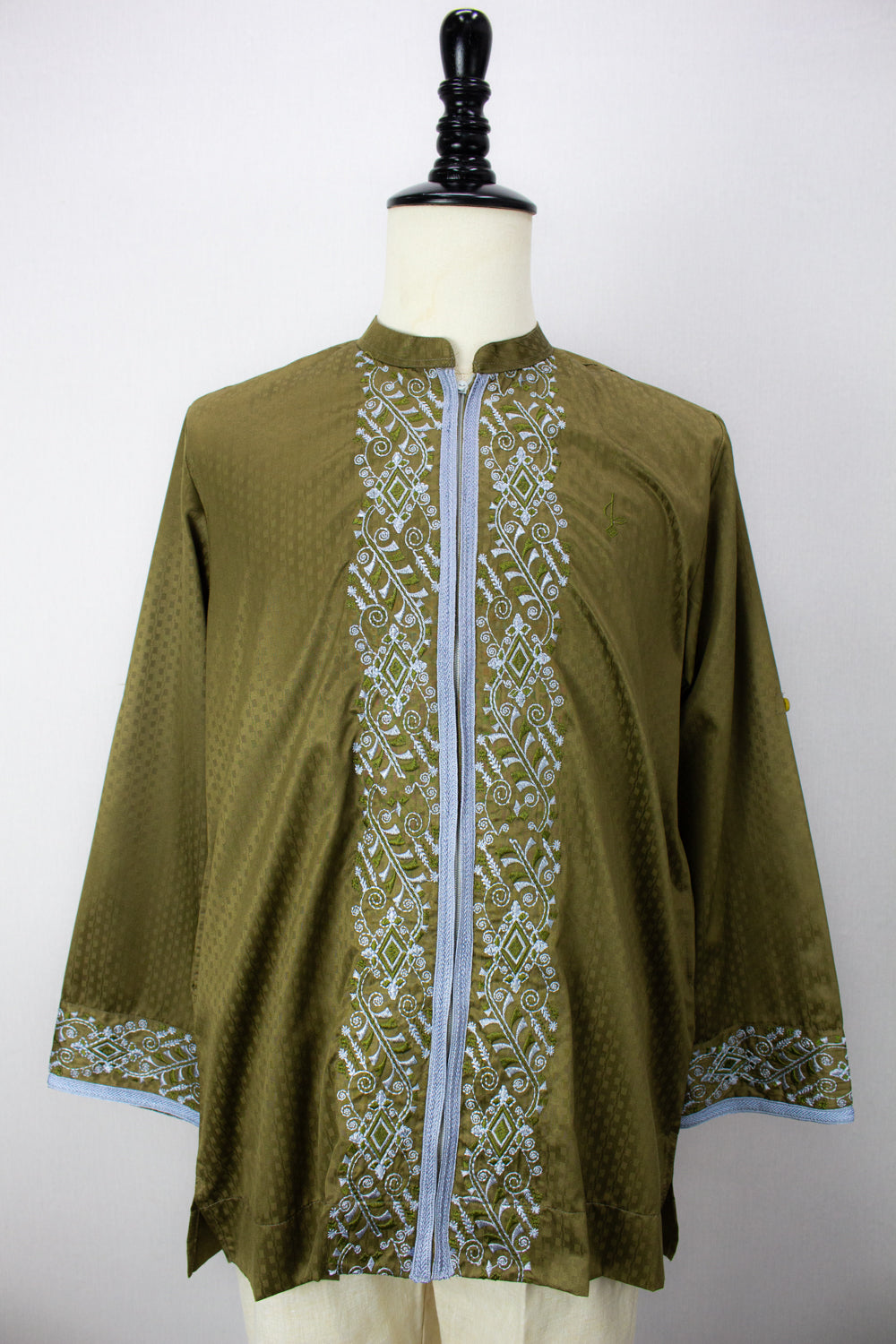 Zipper Kurta - Olive