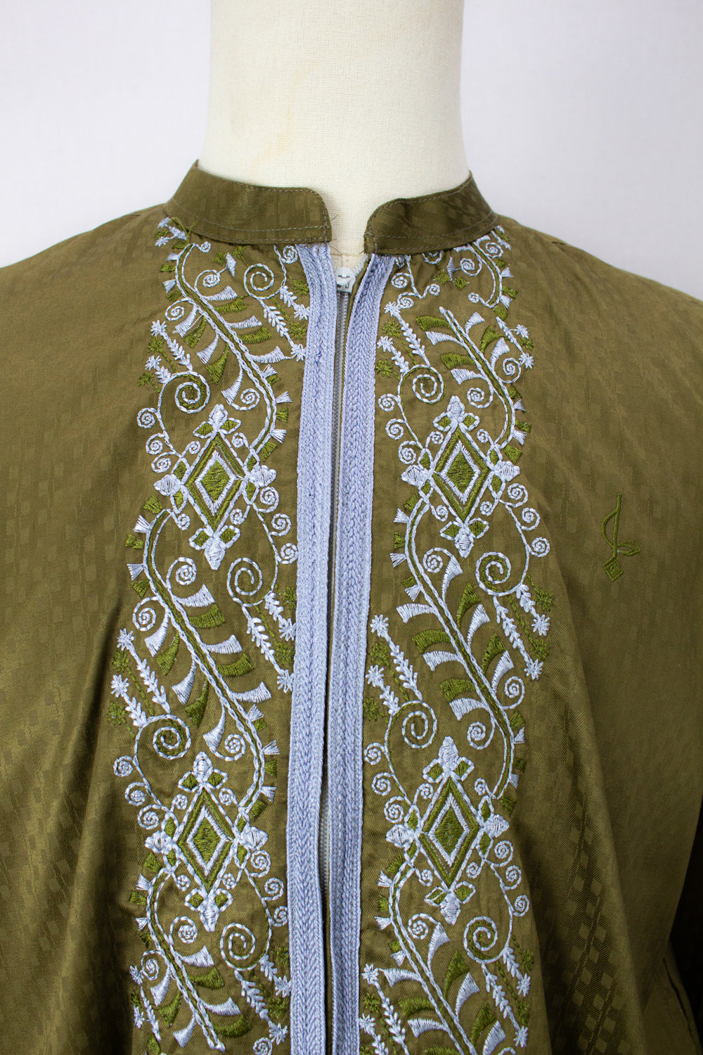 Zipper Kurta - Olive