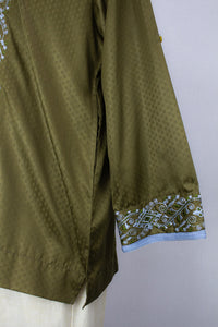 Zipper Kurta - Olive