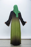 Pleated Abaya - Green Ombre
