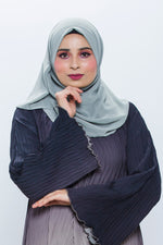 Pleated Abaya - Grey Ombre