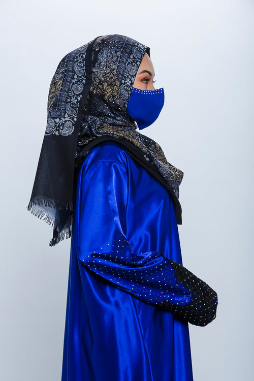 Persian Half Bling Mask - Royal Blue