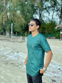 Razaq Kurta- Emerald Green